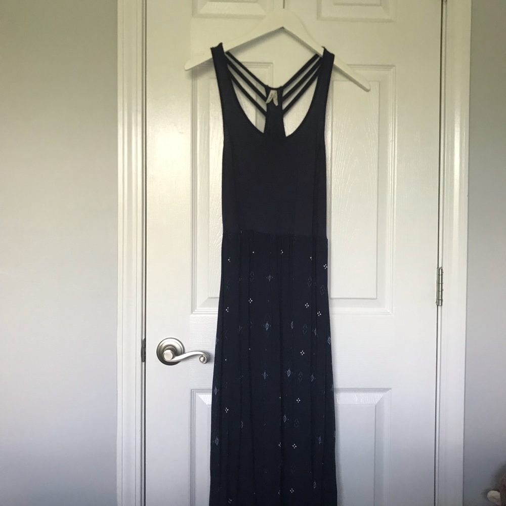 navy blue maxi dress